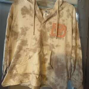 Beige Tie-Dye Hoodie